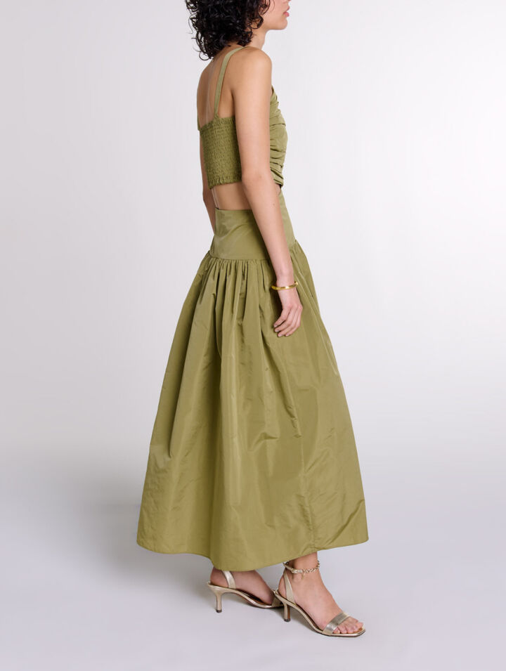 Cutaway taffeta dress