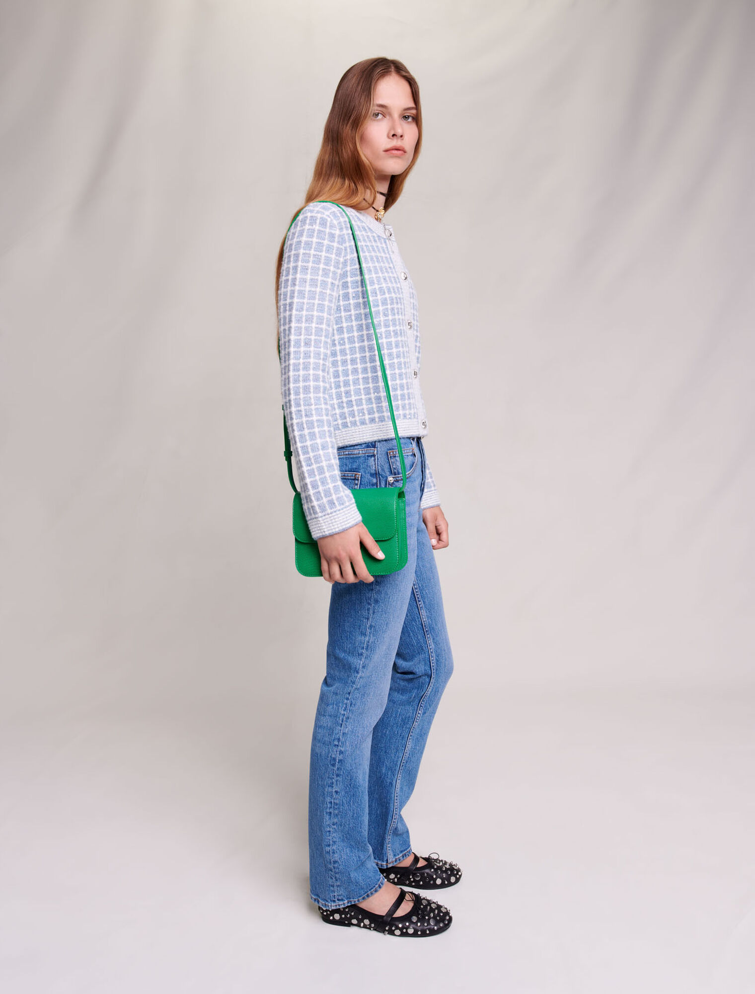 Checked cardigan