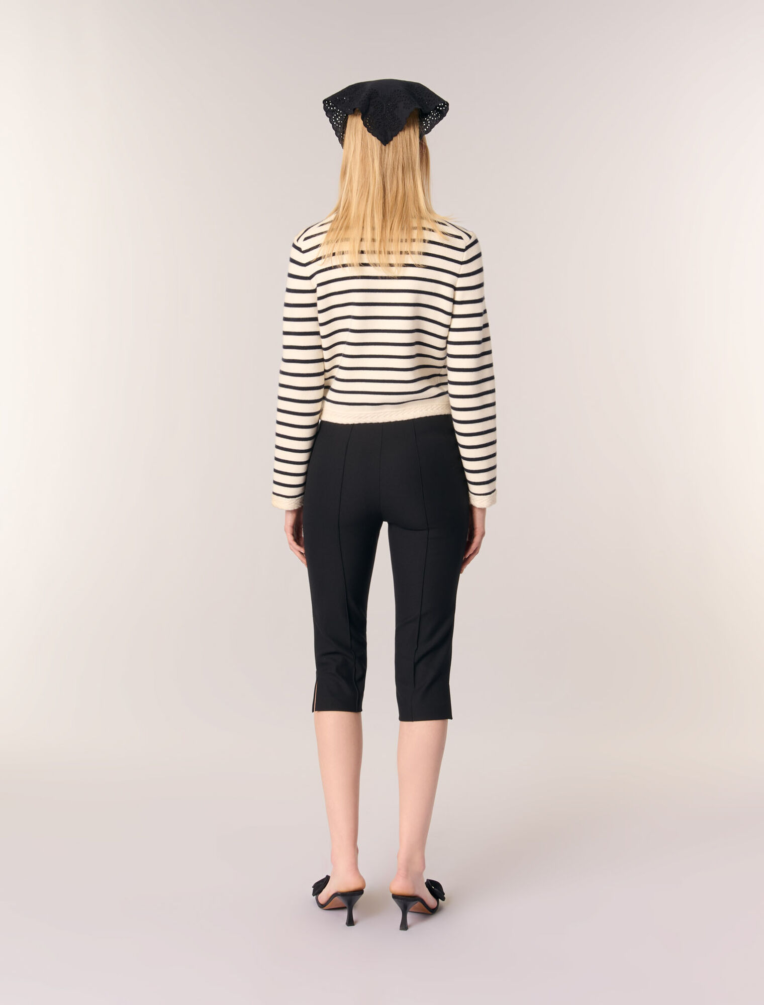 Striped knit cardigan