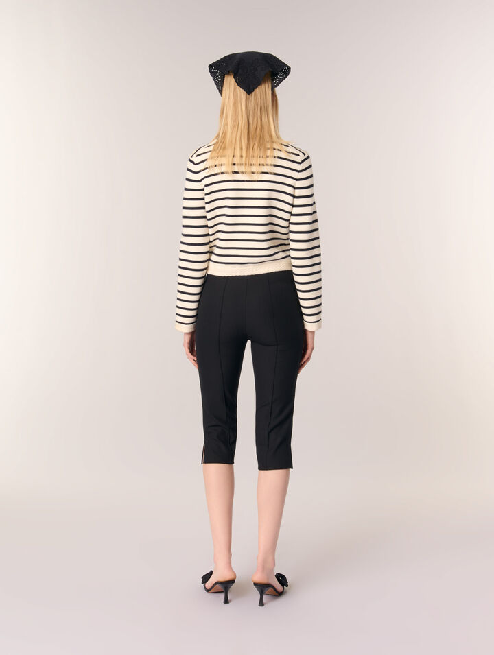 Striped knit cardigan