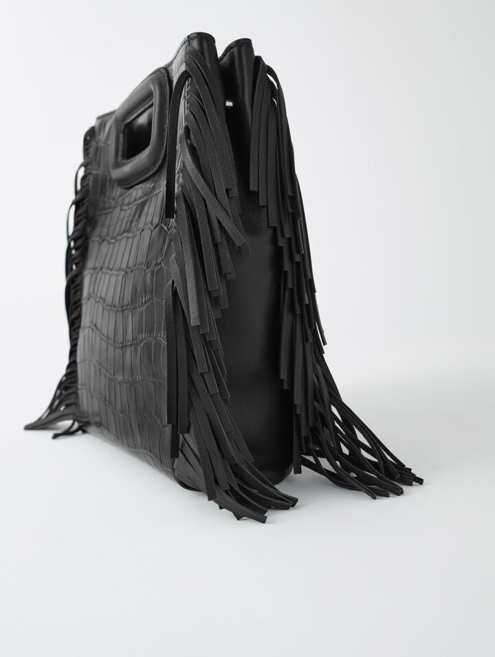 M bag in crocodile-effect leather