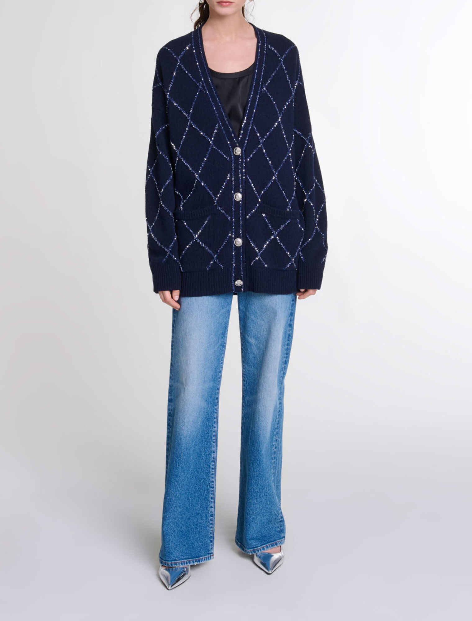 Longline wool cardigan