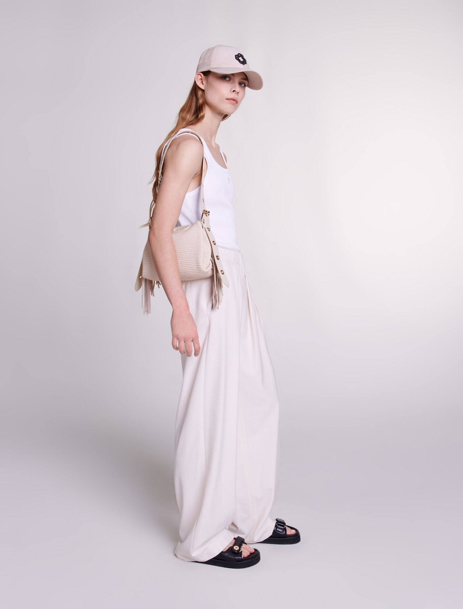 Wide-leg suit trousers