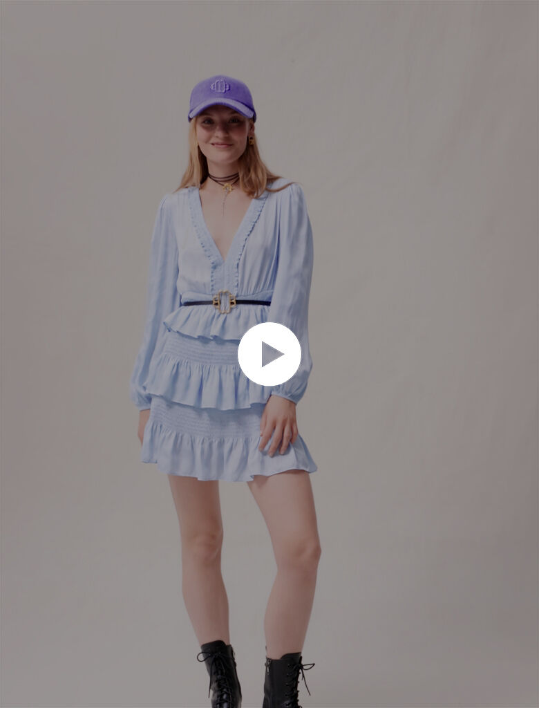 Blue ruffled dress Blue For Women | Maje