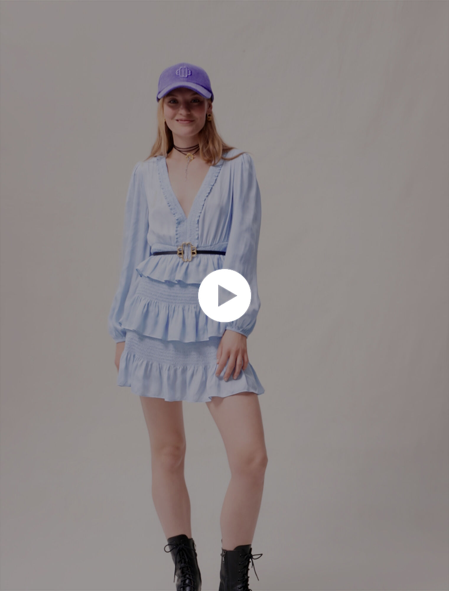 Blue ruffled dress