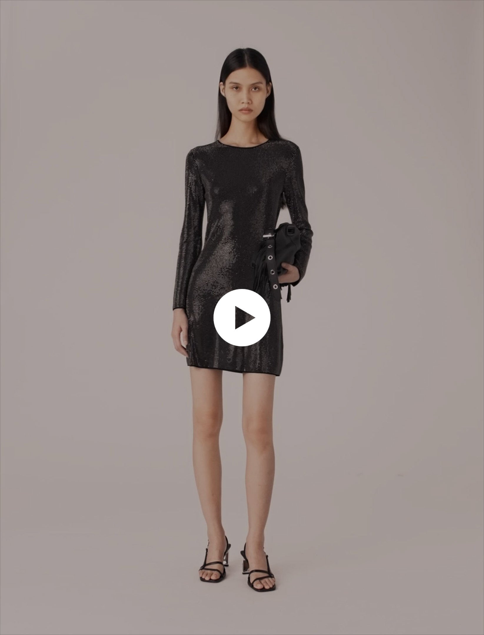 majeページ Short rhinestone knit dress Black / Gray For Women | Maje