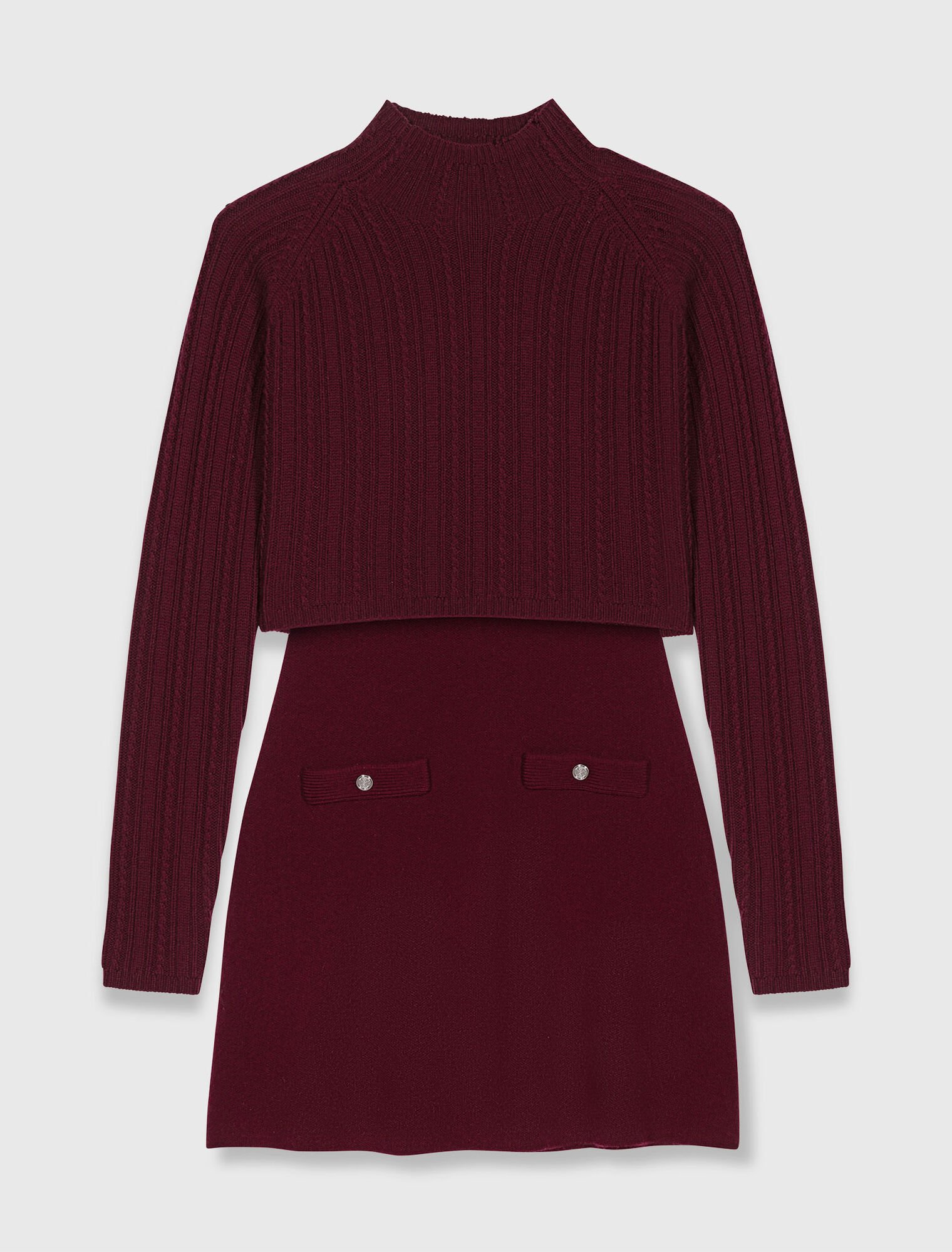 Knit dress with removable jumper