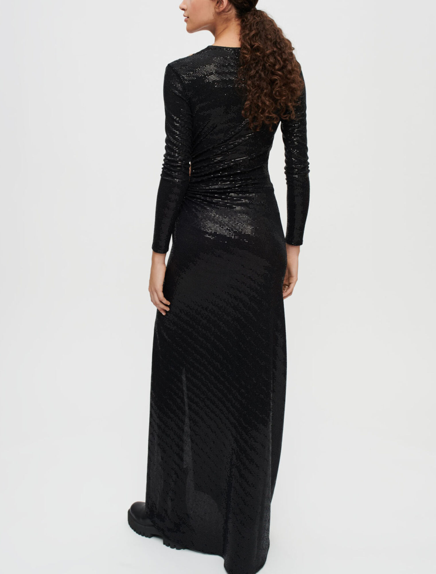Long dress with black glitter