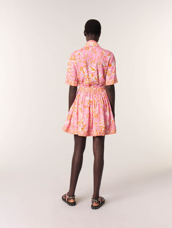 Mini flowing patterned dress