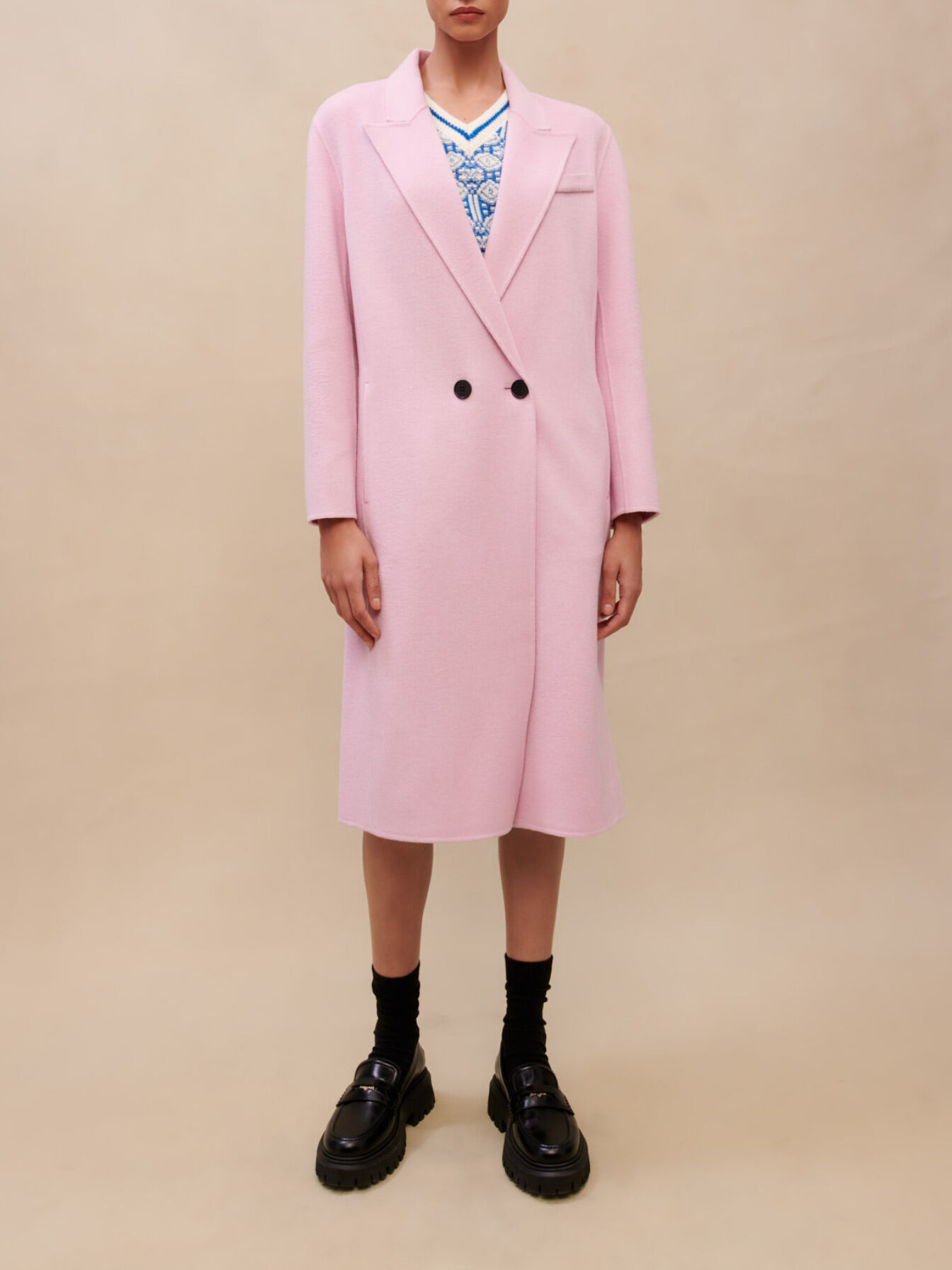 Pink wool coat Pink For Women Maje