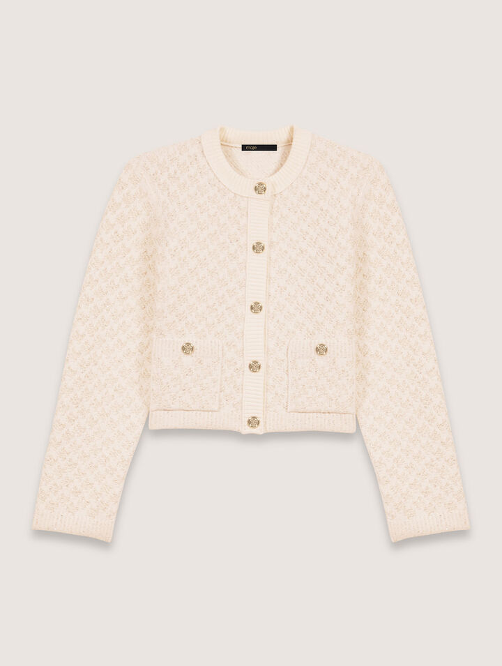 Short tweed-effect cardigan