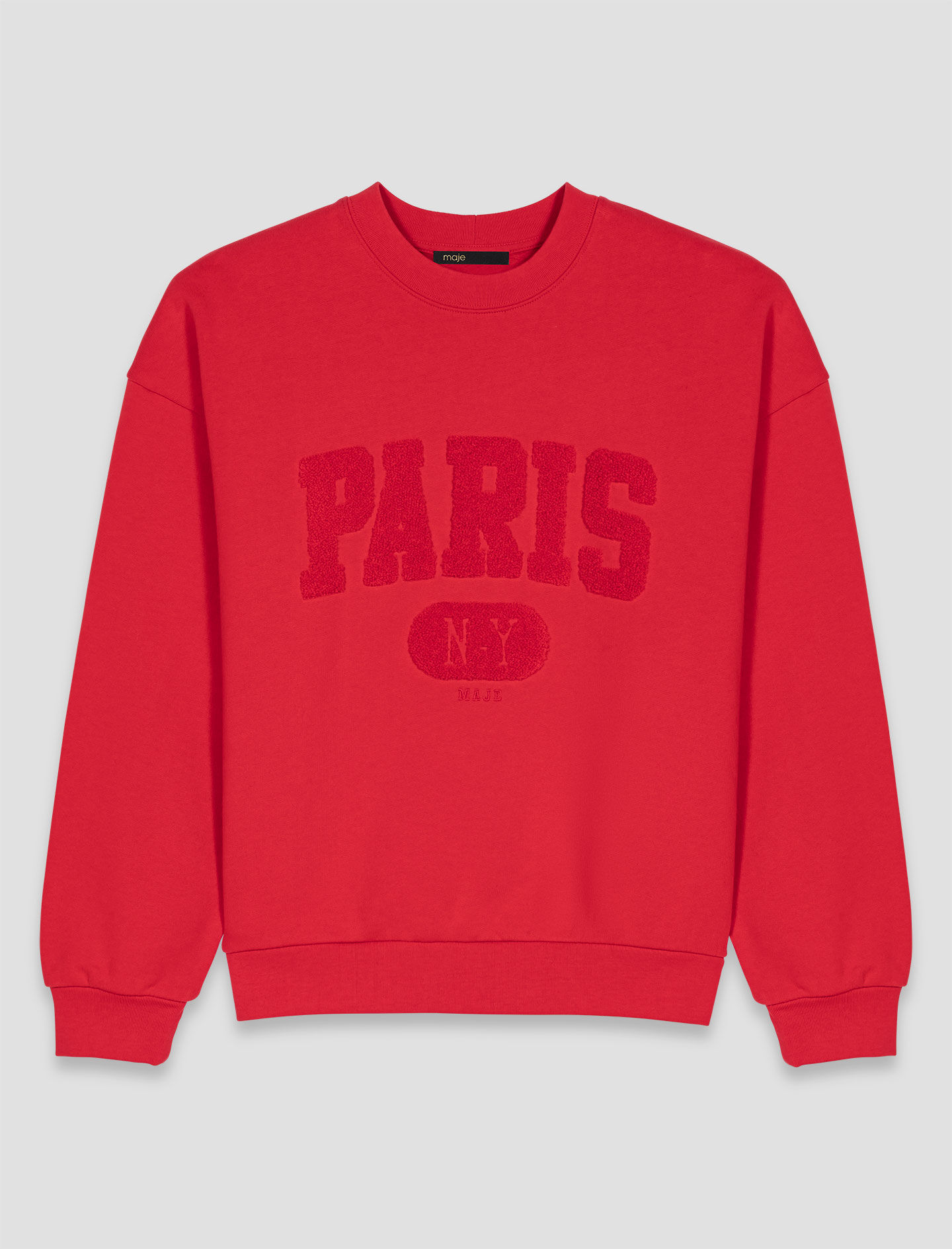 ♡m♡ PARIS NY lettering sweatshirt Red For Women | Maje
