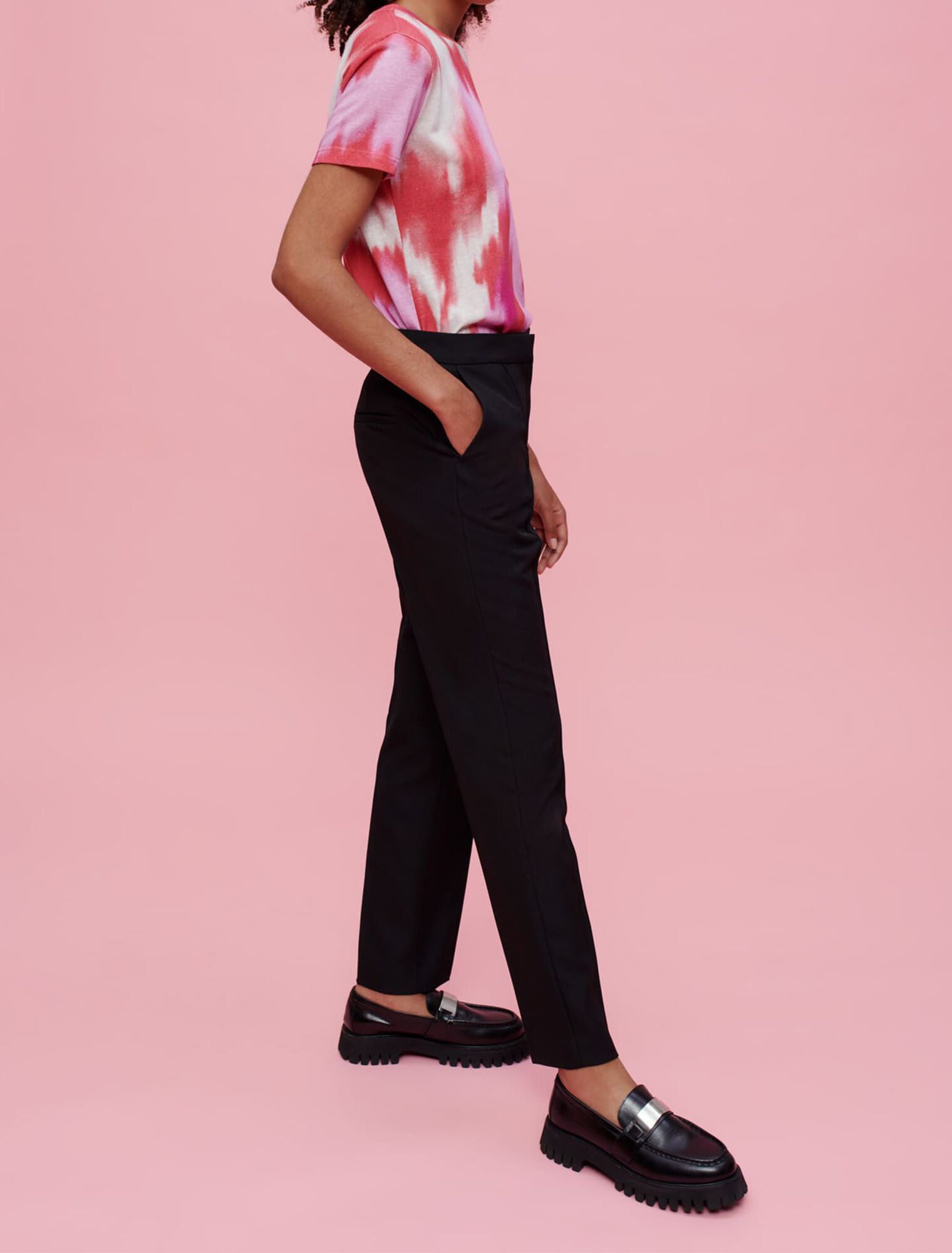 Black tailored trousers
