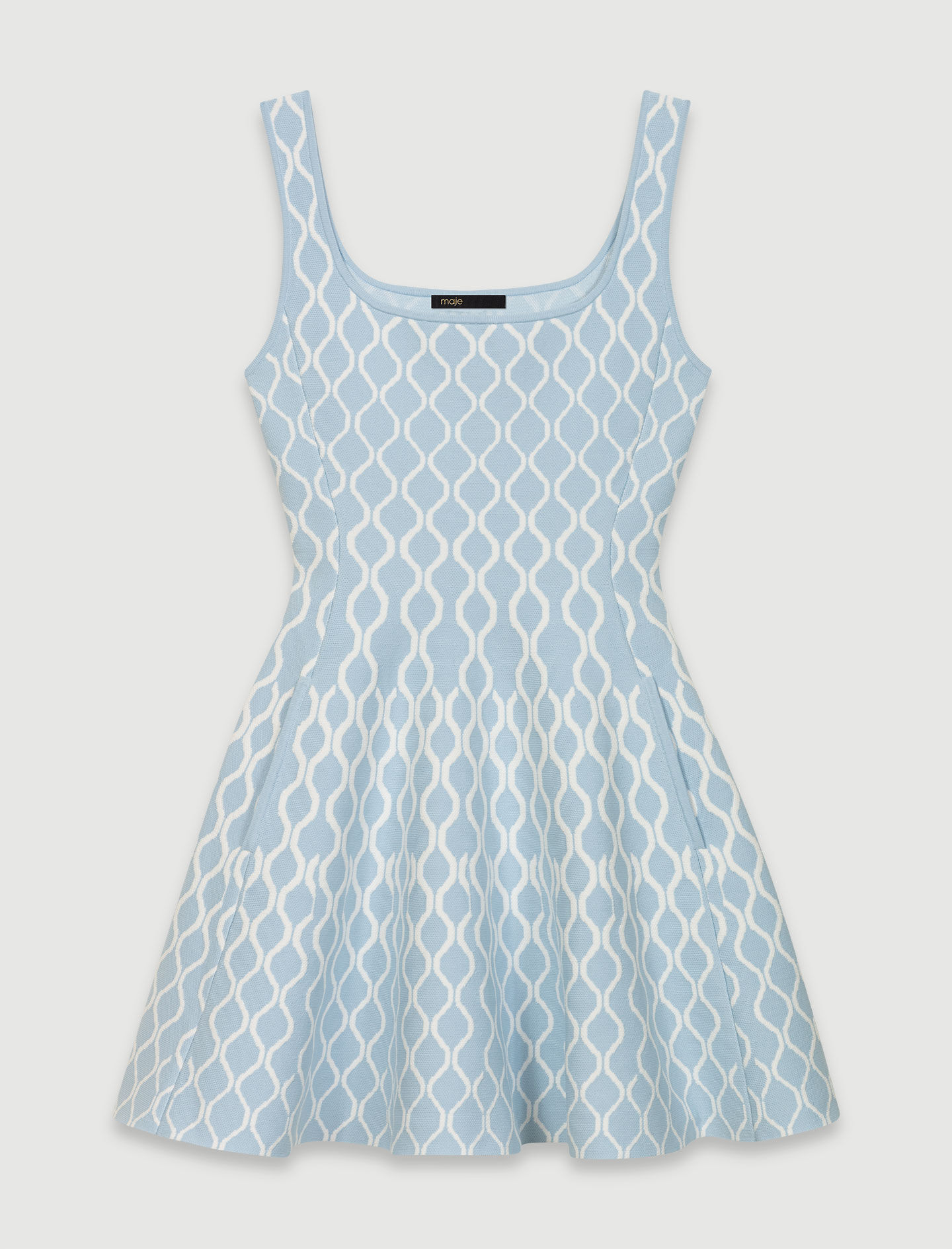 Jacquard knit mini dress Bicolor For Women | Maje