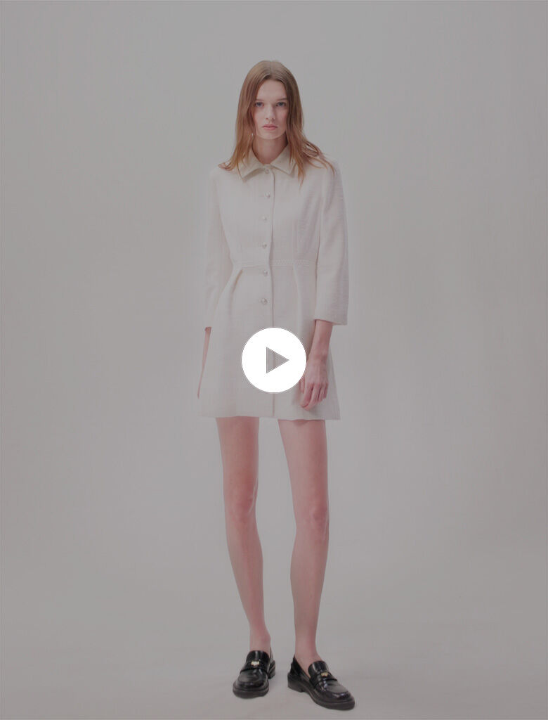Short tweed dress White For Women Maje