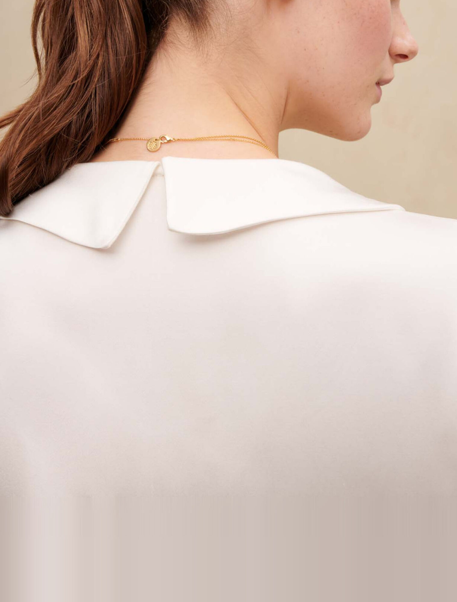 Satin tie-front shirt