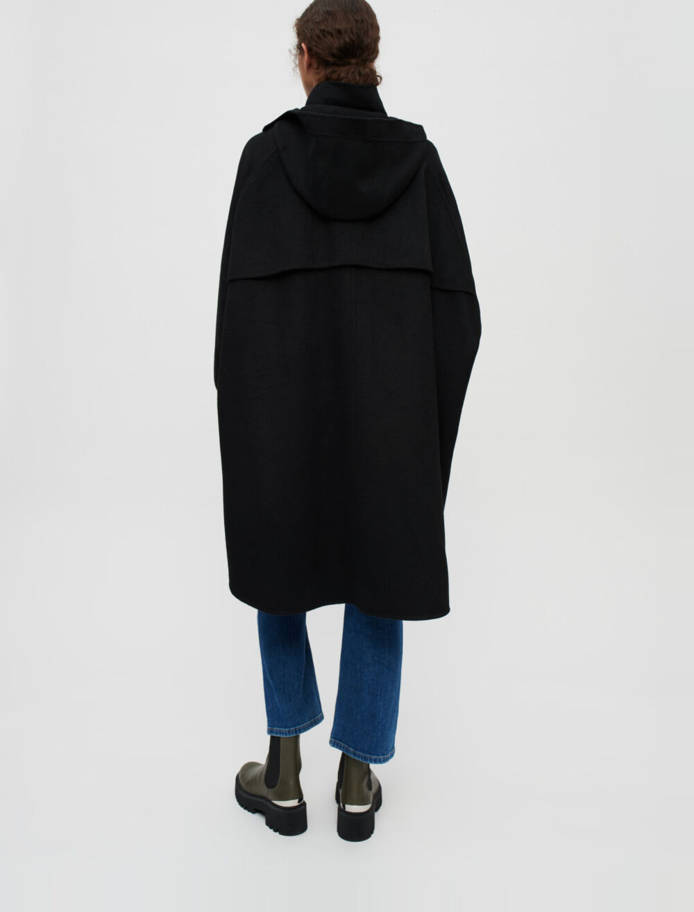 Double sided oversize coat Black Gray For Women Maje