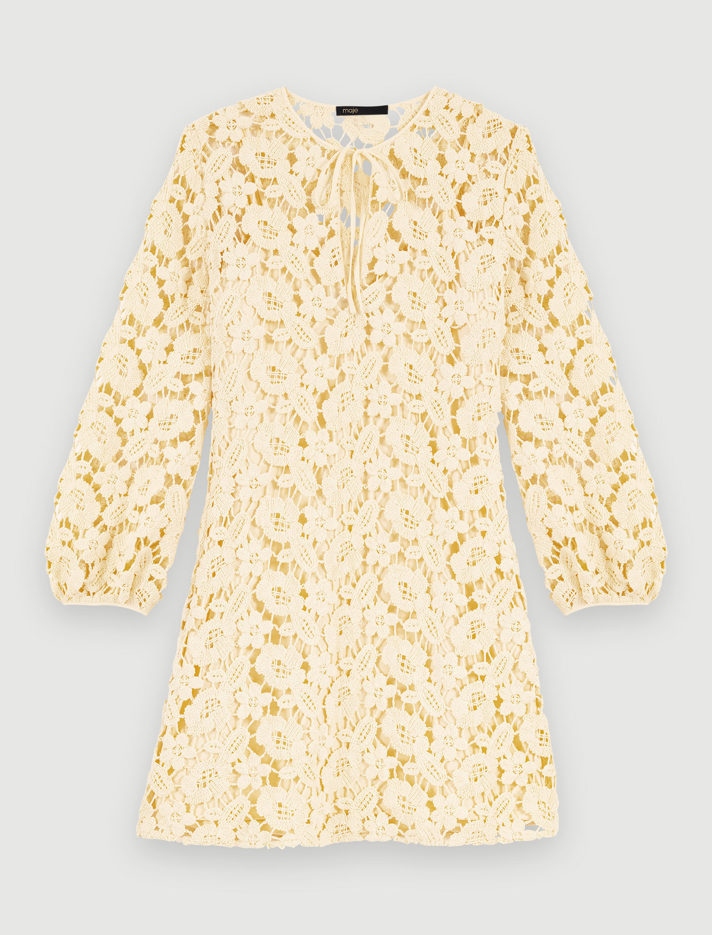 Crochet short dress Yellow / Orange For Women | Maje