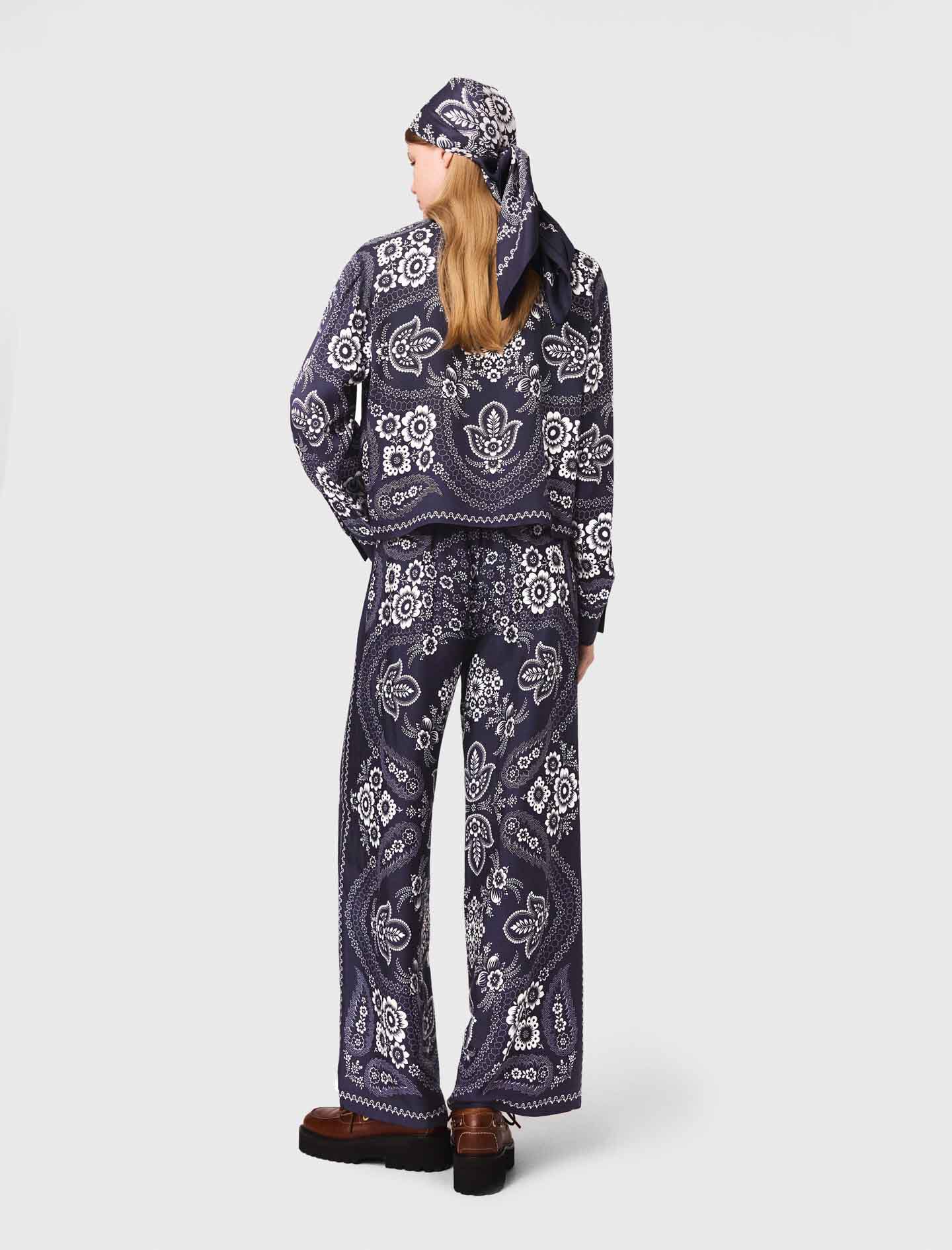 Flowing bandana print pants Bicolor For Women | Maje