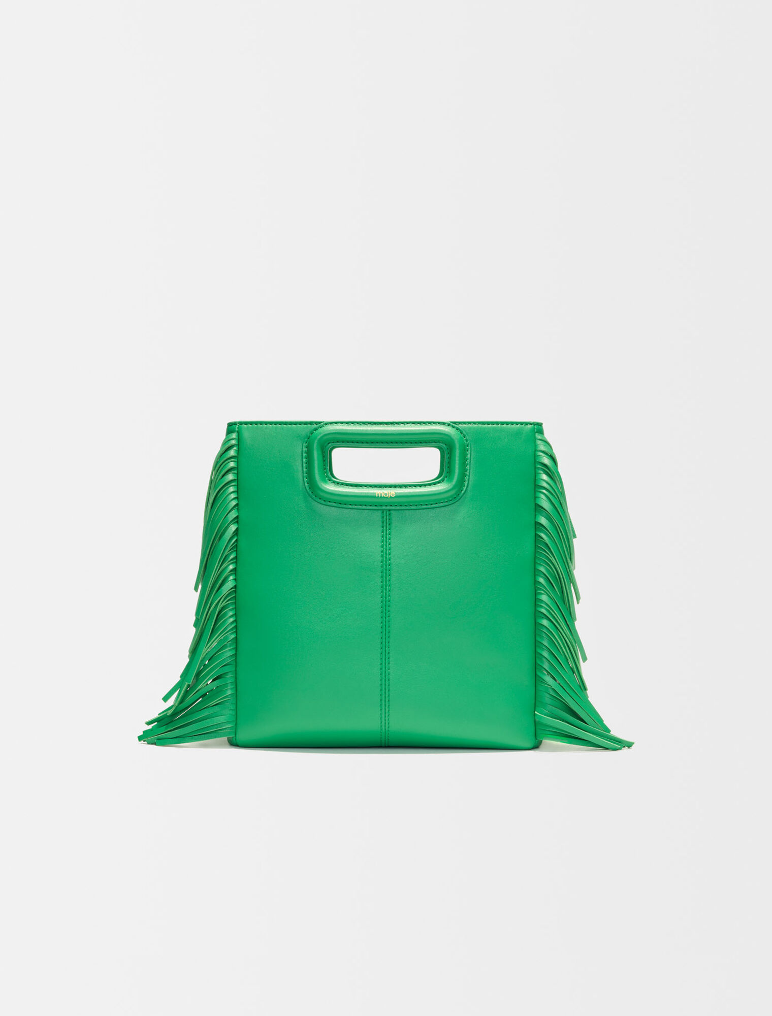 Smooth leather M bag with fringing