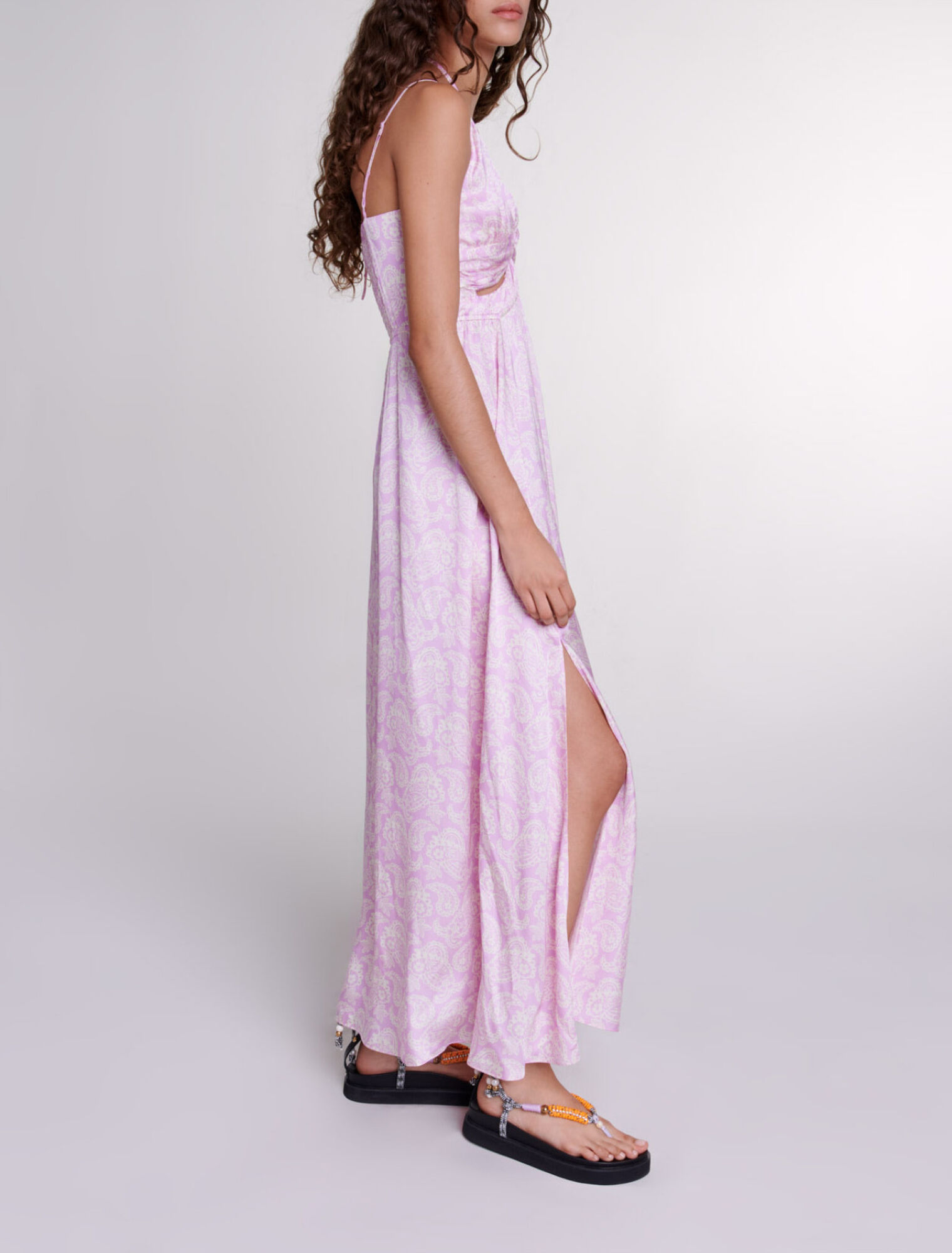 Openwork patterned maxi dress