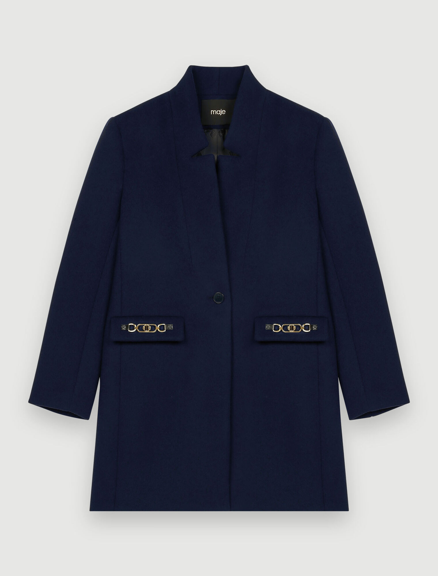 Fitted coat with horsebit detail