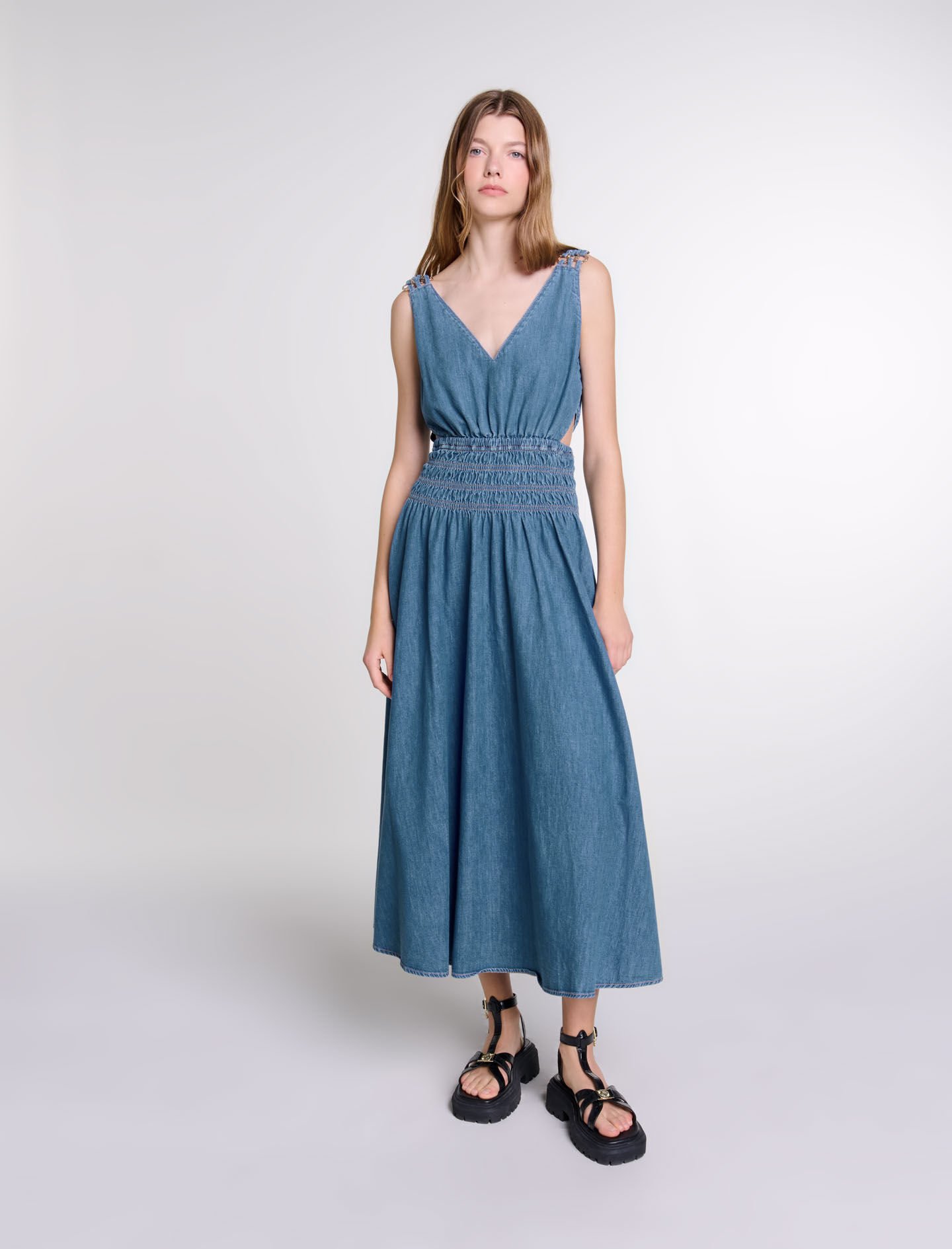 Maje robe bleu shop