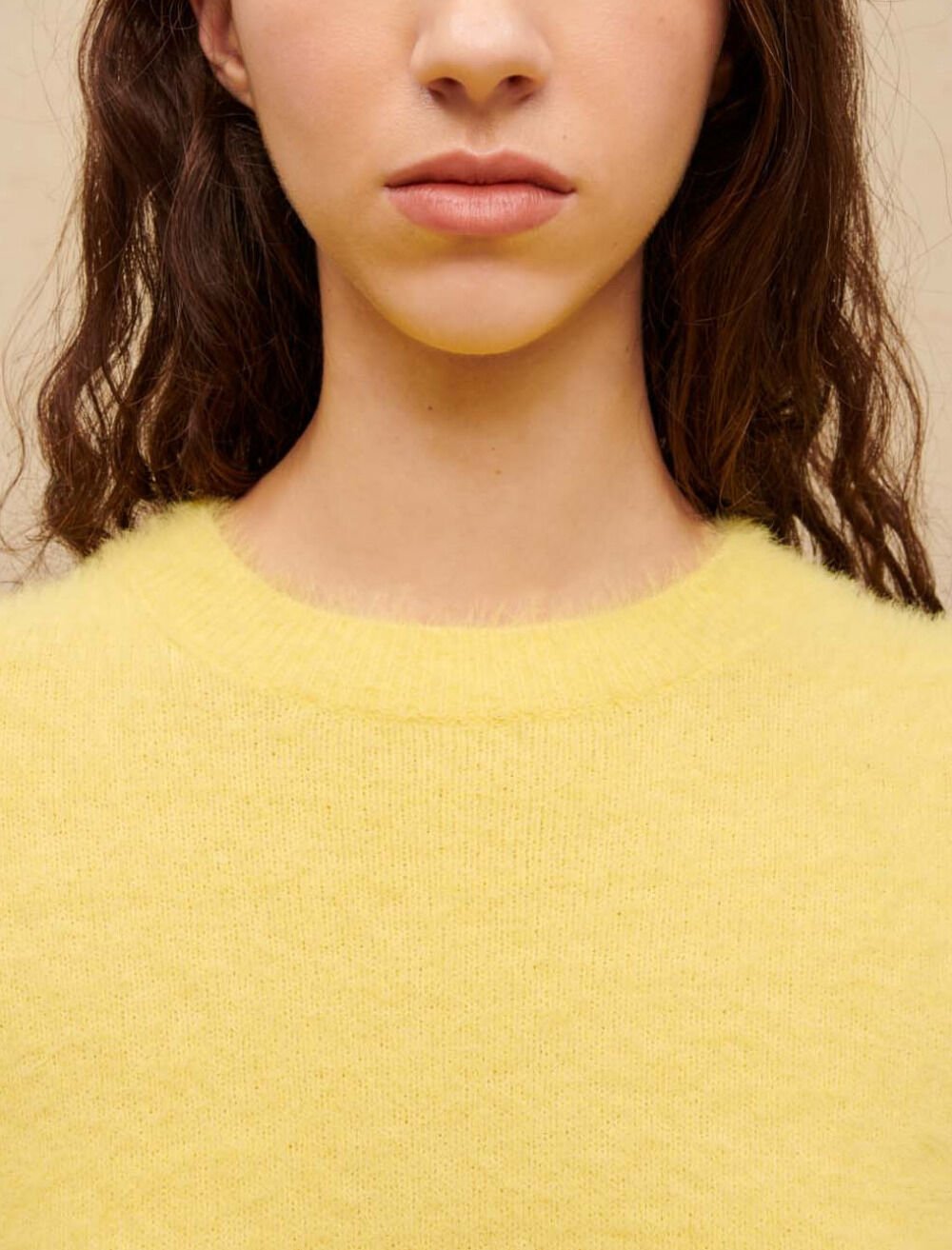 MAJE 売れ筋商品|||マージュ ニット&セーター アウター レディース Sweaters Yellow Yellow fluffy round-neck sweater Yellow / Orange For Women