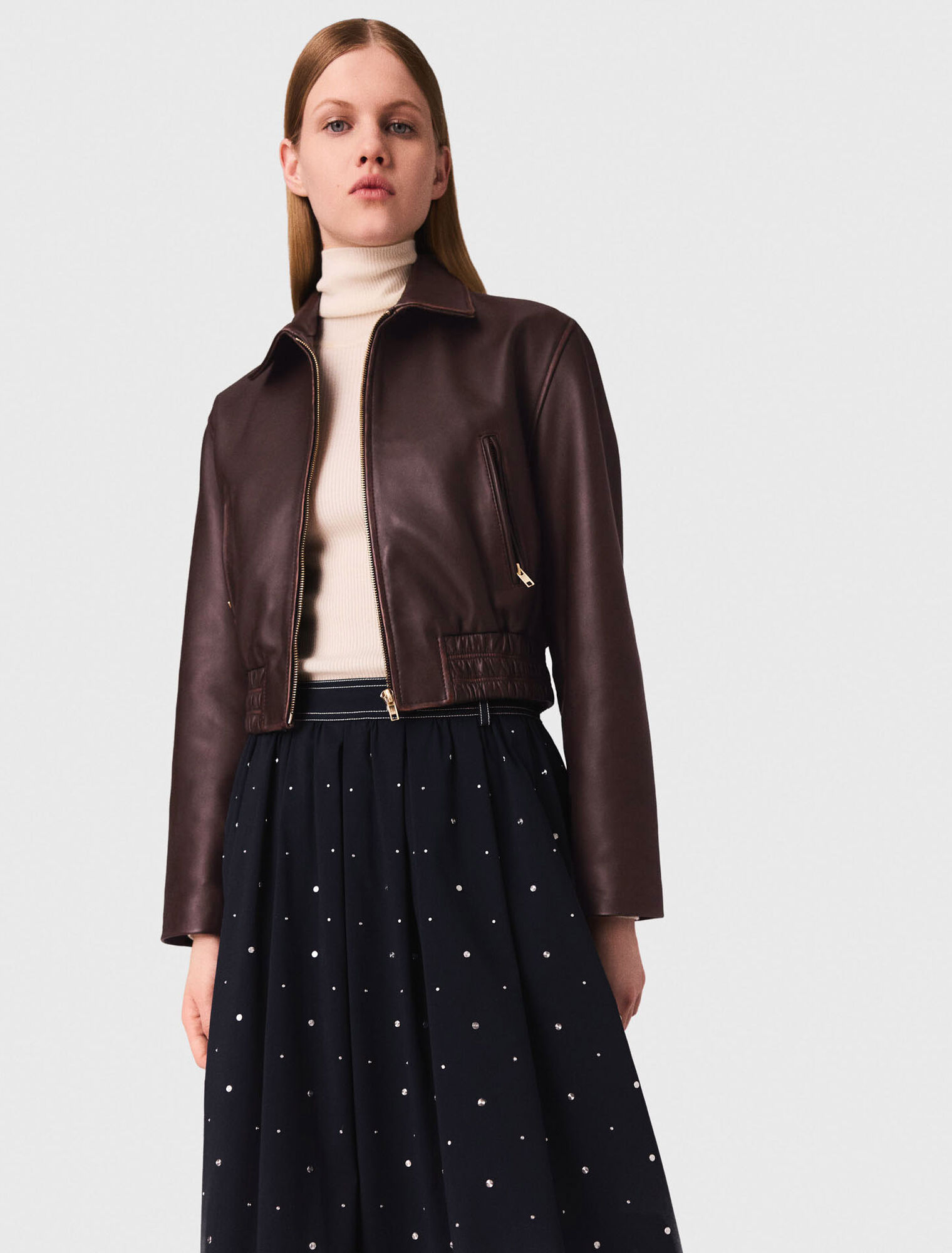Vintage leather cropped jacket