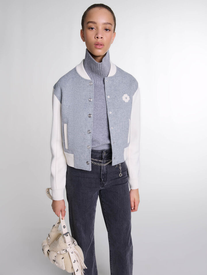 Clover embroidery bomber