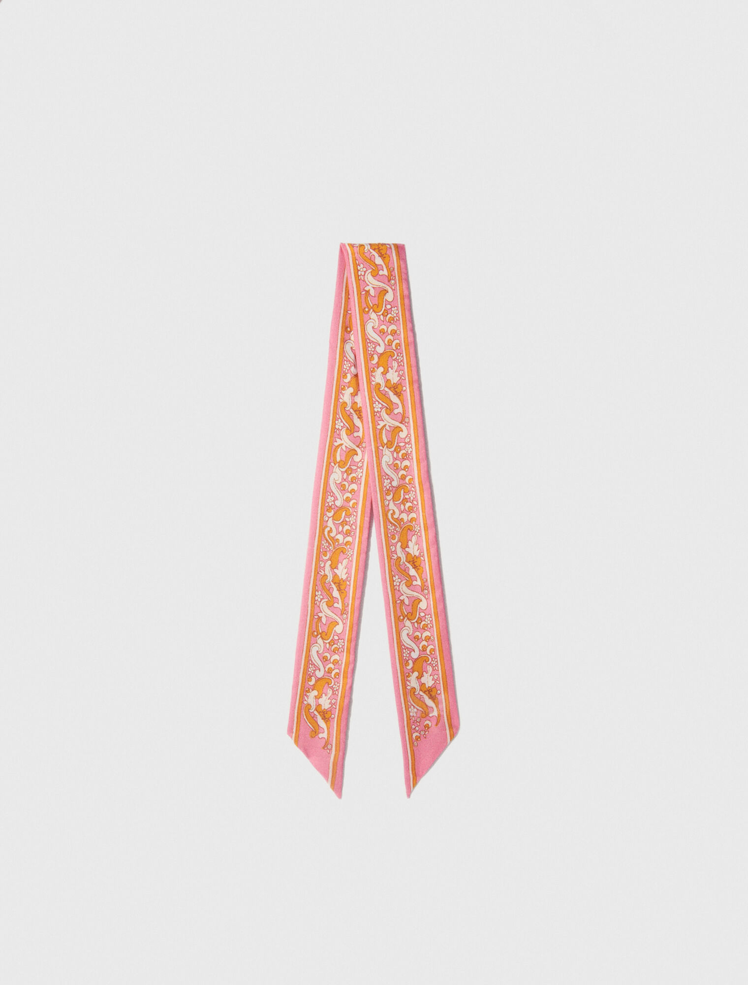 90x5cm floral motif ribbon scarf