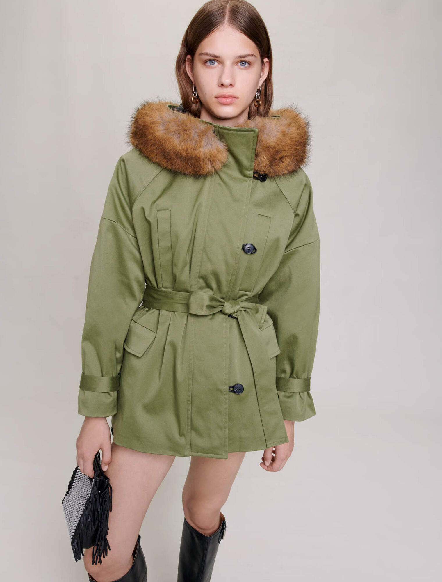 Short hooded parka