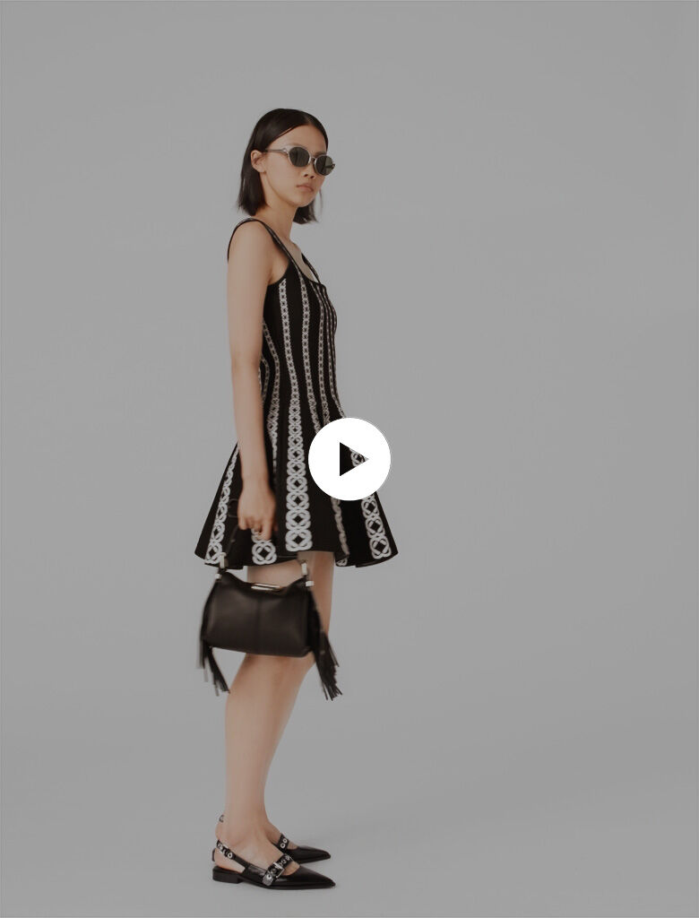 Mini jacquard knit dress Bicolor For Women | Maje