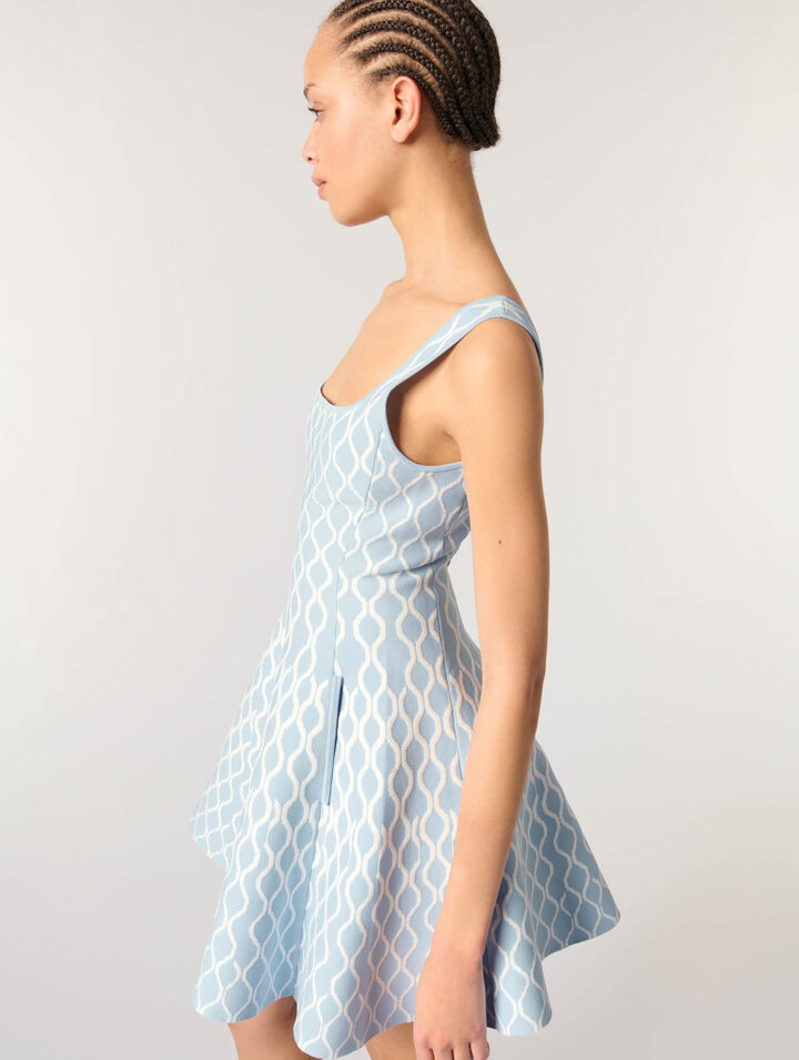 Jacquard knit short dress