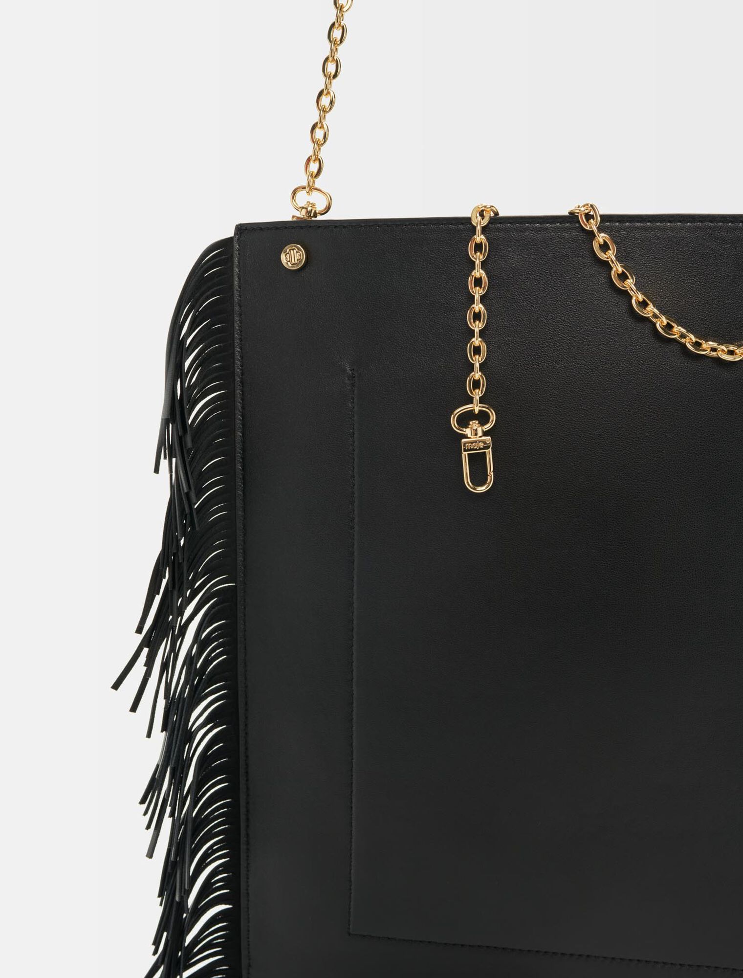 Clover fringed leather bag