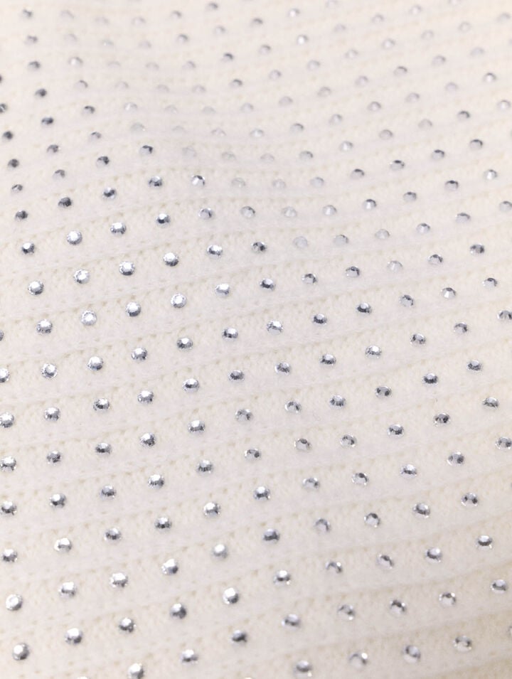 Rhinestone wool triangle scarf