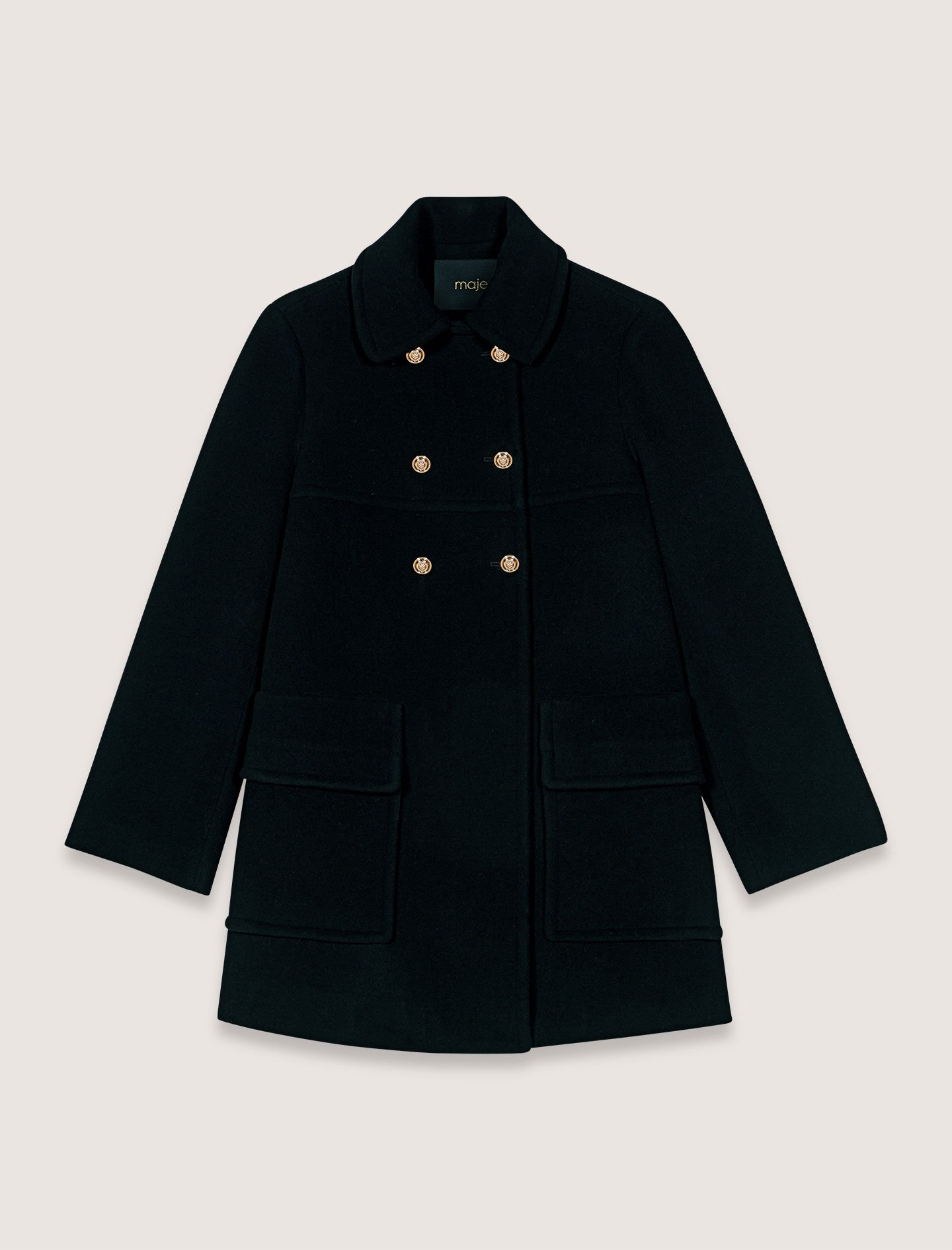 Wool blend coat Black / Gray For Women | Maje