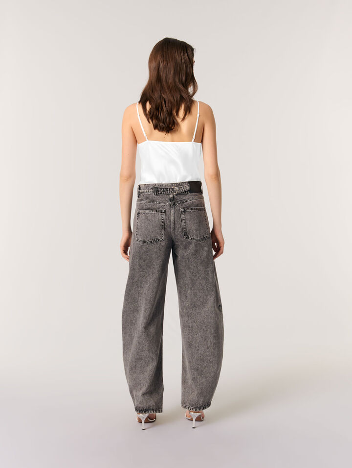 Silk satin and lace slip top