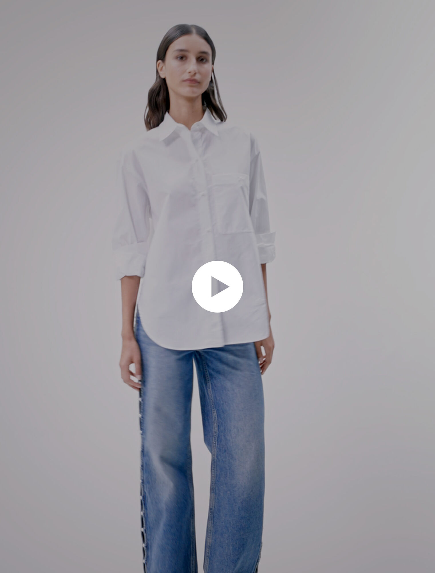 White cotton poplin shirt