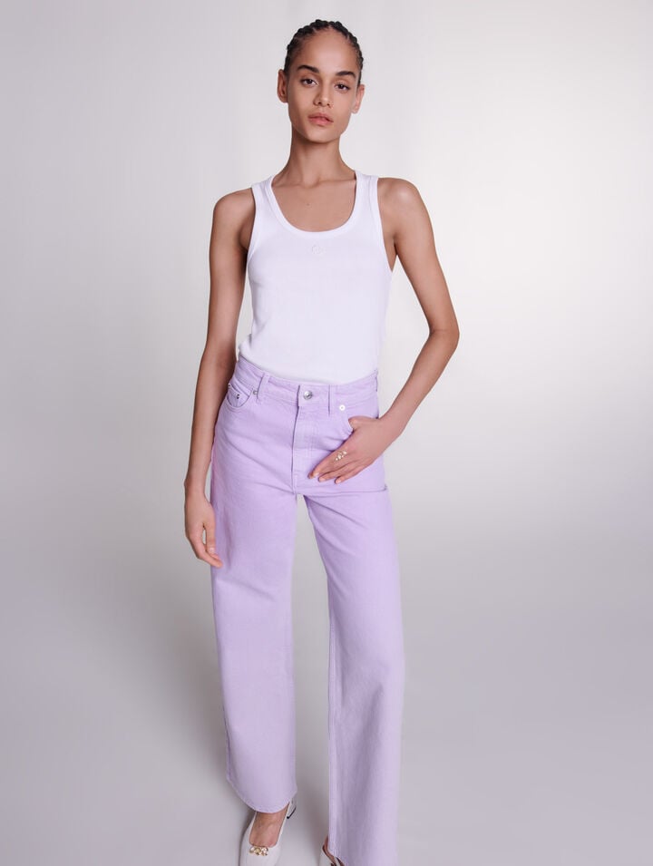 Faded wide-leg jeans