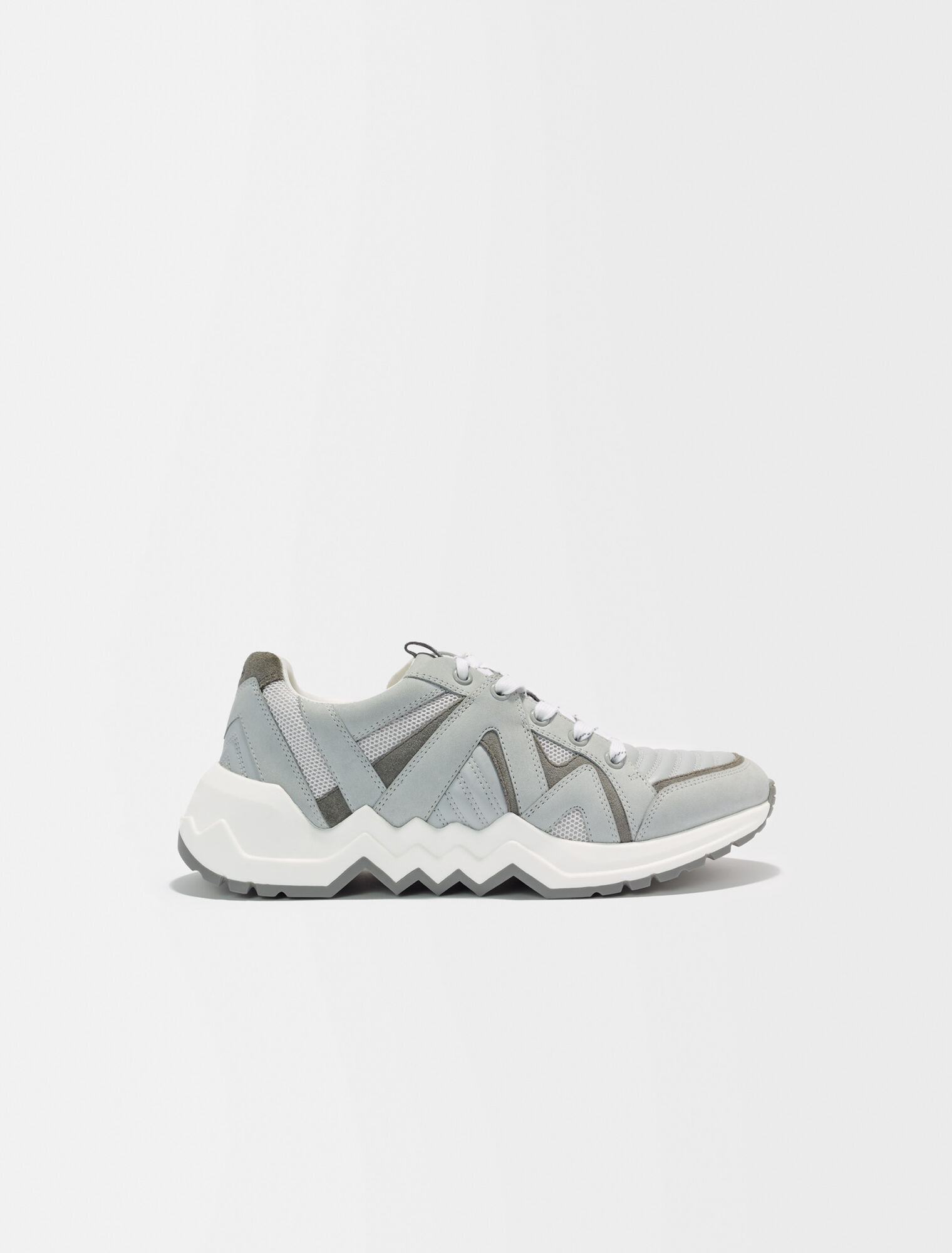 Leather sneakers with lug sole