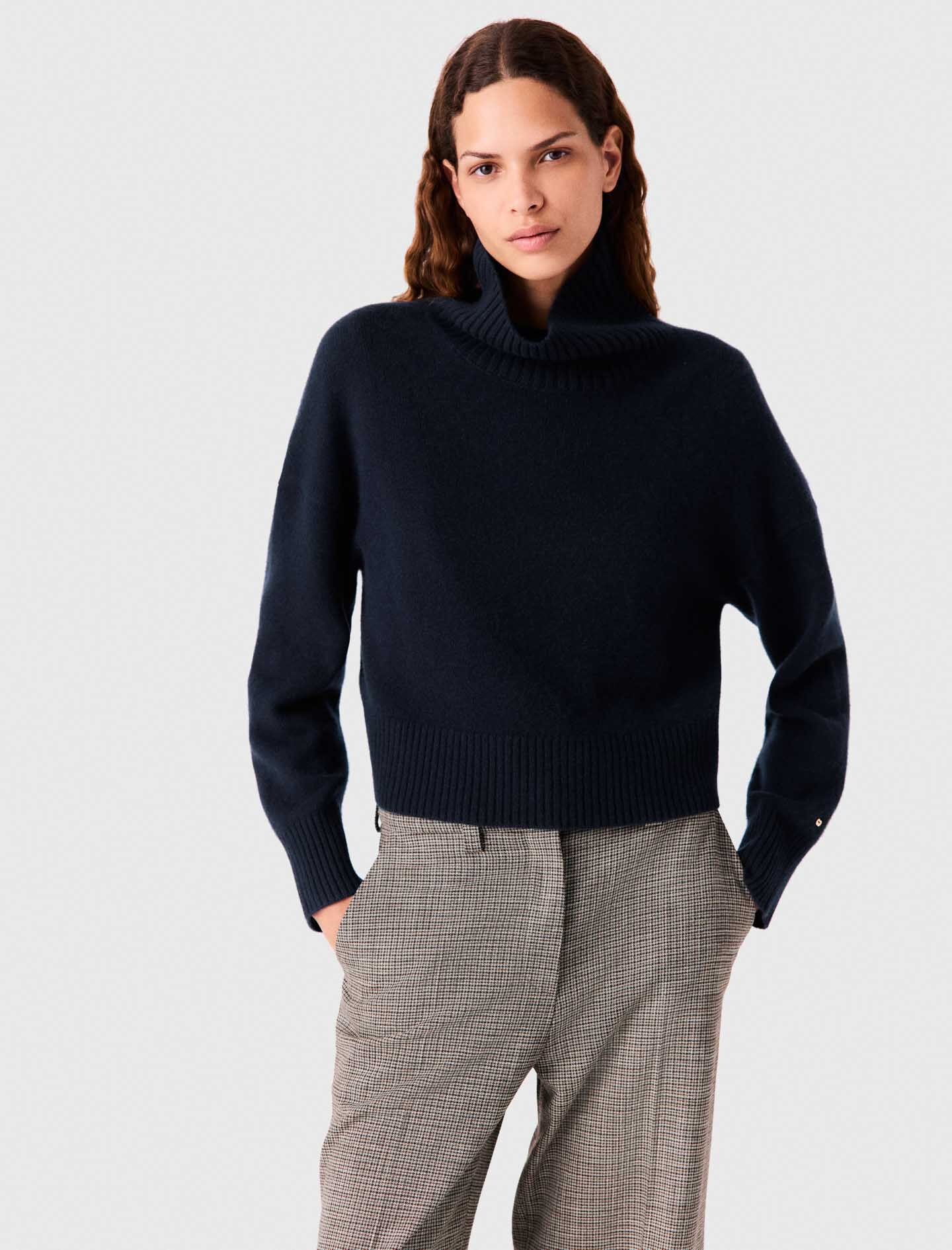 High-Neck Cashmere Sweater