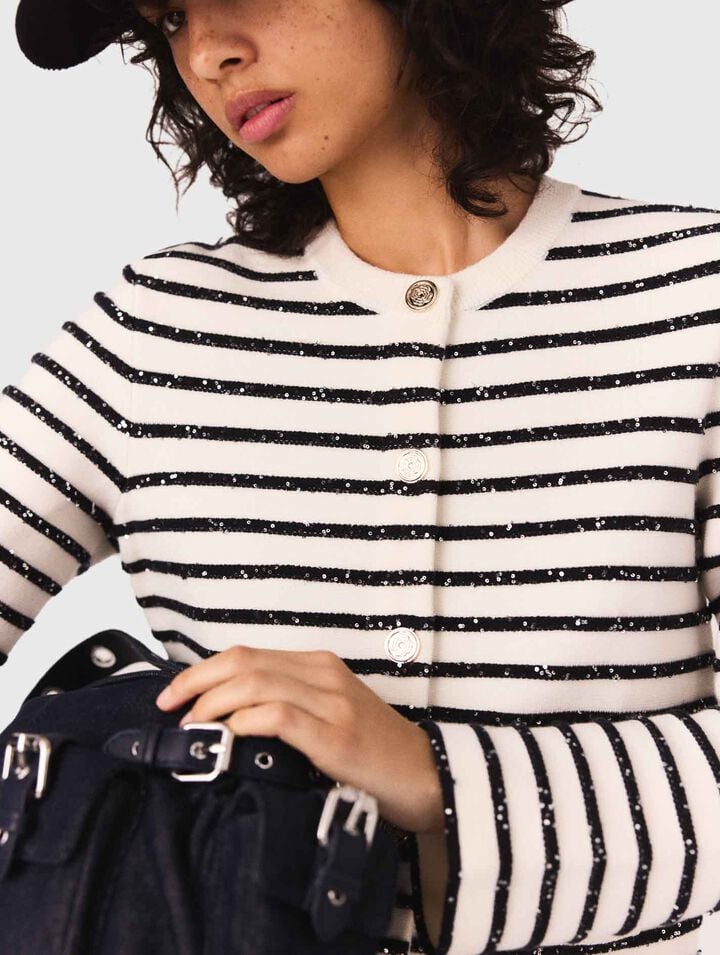 Wool cardigan with snaps