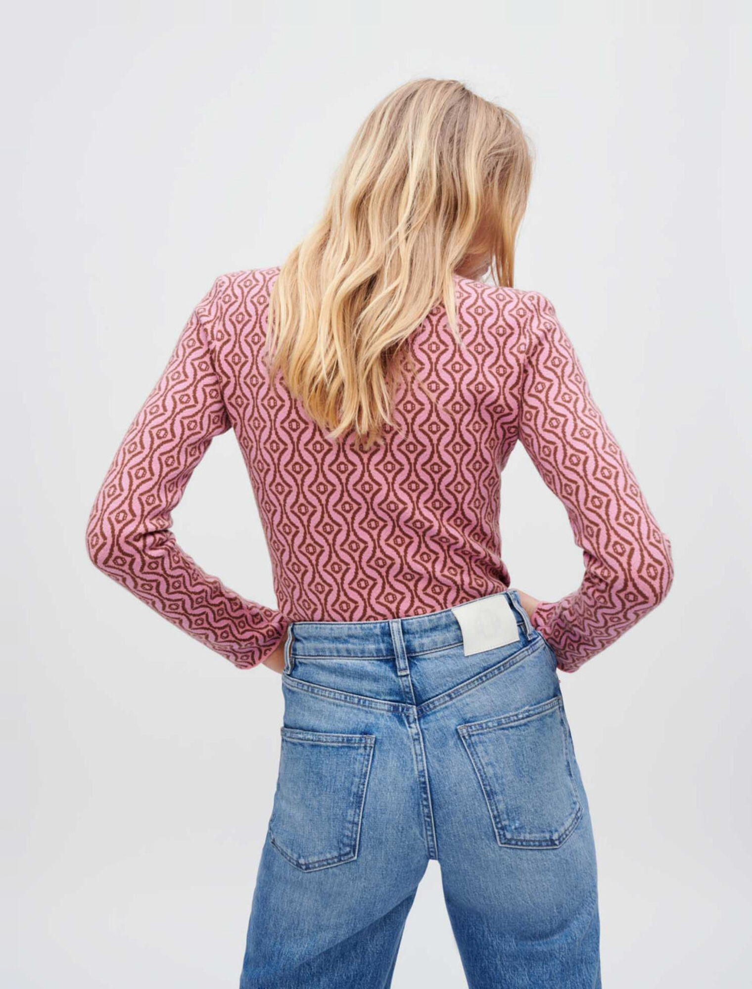 Fitted Maje Clover jacquard pullover