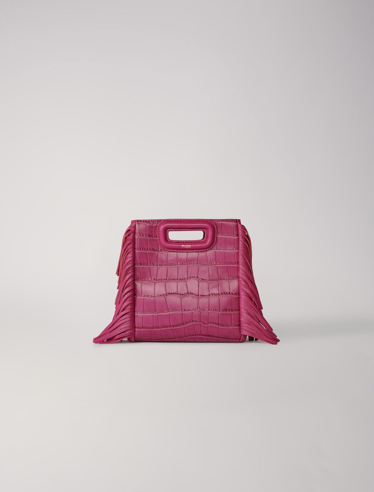 Mini embossed-leather M bag with chain