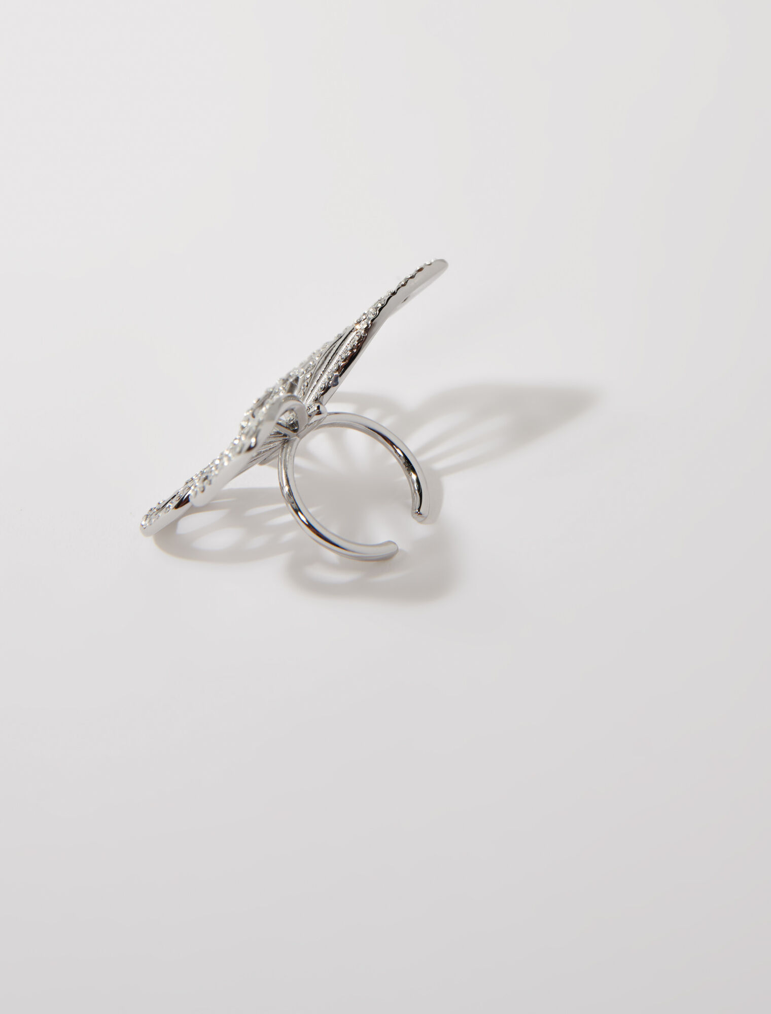Rhinestone butterfly ring