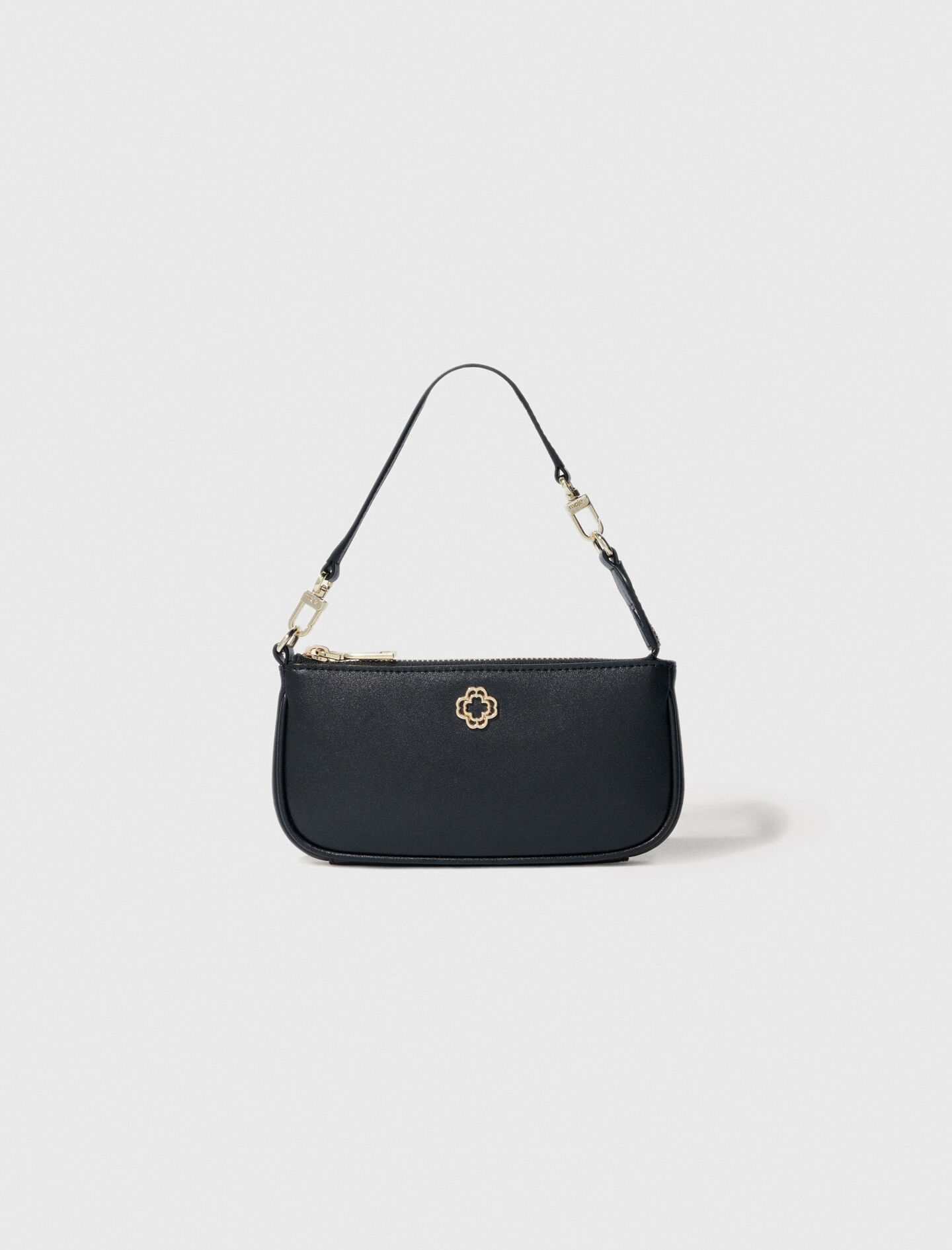 Metallic leather Sarah clutch bag Denim - Jeans For Women | Maje