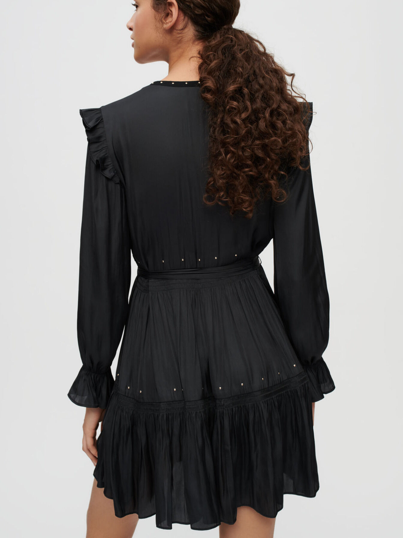 Maje scarf dress with studs top
