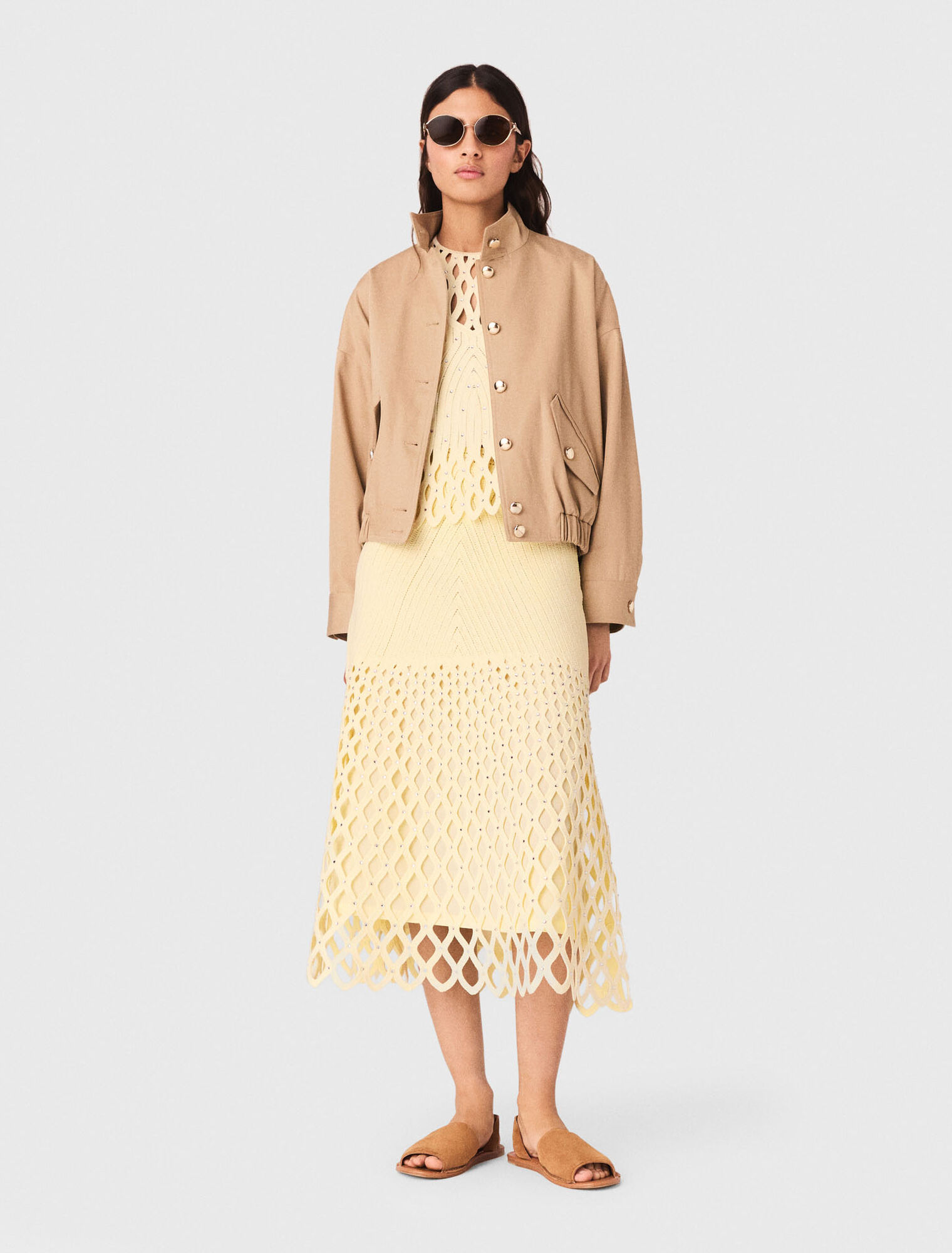 Crochet skirt with removable lining