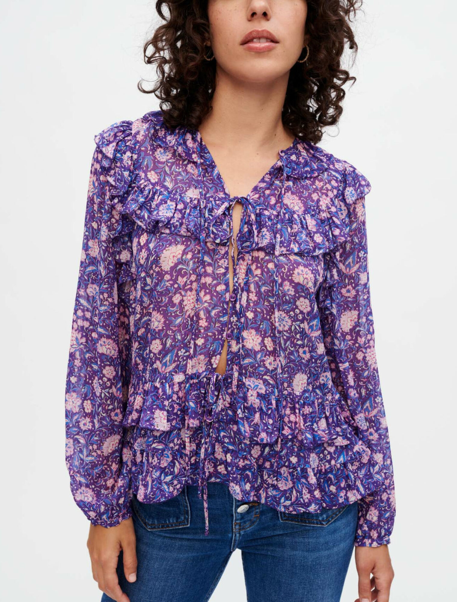 Dahlia printed viscose top